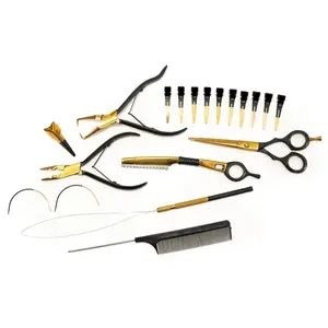 Kit de herramientas para extensión de cabello, alicates para extensión de cabello, incluye peine de separación de pelo, aguja de bucle de aguja para extensiones de cabello