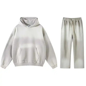 Custom Made Men Winter Solid Acid Wash Hooded Plus Size <b>Tracksuit</b> 100% Cotton Lightweight Custom Logo Printing OEM Service - Product Image 6