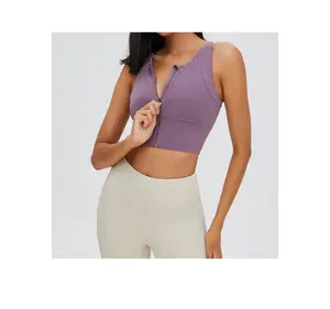 Cor sólida Sexy oco Out Com Removível Acolchoado Yoga Training Dance Wear Bra Ganchos ajustáveis Gym Sports Bra Top Para As Mulheres