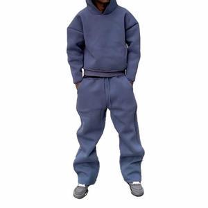 Chándal holgado de OEM, conjunto de chándales para hombre de algodón de alta calidad, Sudadera con capucha y pantalón de gran tamaño, conjunto de dos piezas, conjuntos de pantalones de chándal - Product Image 3