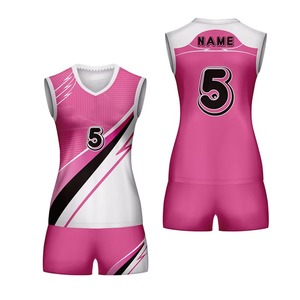 Ensemble d'uniformes de volley-ball pour femmes personnalisés Gilet sans manches imprimé par sublimation Vêtements de sport d'équipe en polyester respirants - Product Image 4