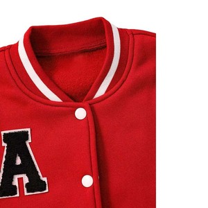 แจ็กเก็ตทีมโรงเรียนสีทึบพิมพ์ลายปักสำหรับผู้ชายแจ็คเก็ตเบสบอลมหาวิทยาลัยไฮสตรีทสำหรับฤดูหนาว - Product Image 3