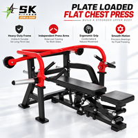 Machine à presser la poitrine plate à charge libre SK pour les distributeurs d'équipements de gym commerciaux, avec banc plat et poignées de pression multi-grip