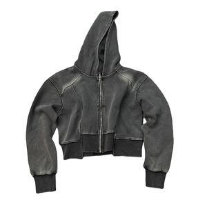 Sudadera con Capucha Unisex Personalizada de Invierno, Chaqueta Holgada con Cremallera, Impresión Digital en Blanco, Impermeable, Estilo Vintage de Franela - Product Image 3