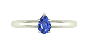Anello di Fidanzamento Classico con Tanzanite Naturale Taglio a Pera 0,35ct, Anelli in Argento Sterling 925 con Gemme - Product Image 4