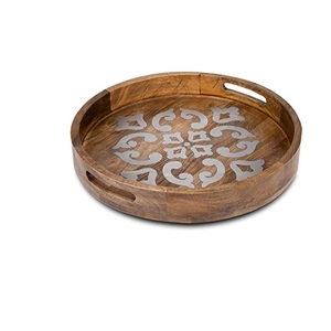 Home Hotel <b>Dinner</b> Table Decoration Serving Salver Mango Wooden Serving <b>Trays</b> - Product Image 4