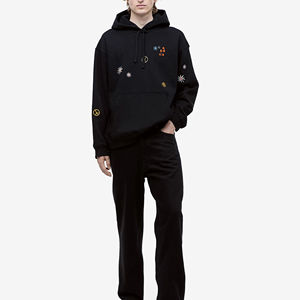 Sudadera con capucha extragrande French Terry con logotipo personalizado para hombre, gruesa, pesada, básica, mezcla de algodón, sudadera con hombros caídos, sudaderas con capucha de invierno para hombre - Product Image 2