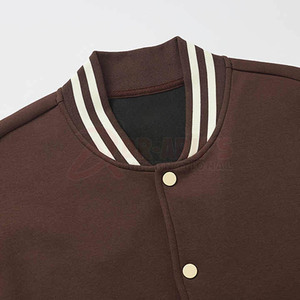 Chaqueta de béisbol Varsity para hombre, chaquetas bomber informales con botones bordadas de algodón de alta calidad a la moda de peso pesado - Product Image 2