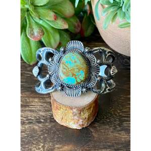 Bracelet manchette en argent sterling turquoise Kevin Billah Kingman - Product Image 1