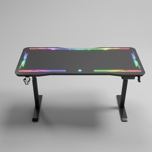 Grande chaise <span class=keywords><strong>de</strong></span> bureau personnalisée à LED RVB pour joueur <span class=keywords><strong>de</strong></span> course <span class=keywords><strong>Table</strong></span> <span class=keywords><strong>de</strong></span> jeu <span class=keywords><strong>de</strong></span> bureau durable avec hauteur réglable Matériau métallique en vente - Product Image 1