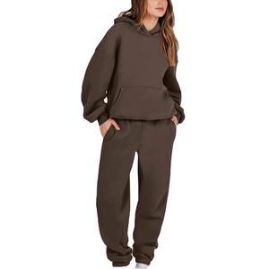 Survêtement de rue élégant personnalisé avec impression en relief pour femme, en molleton de coton surdimensionné, vente en gros de survêtements pour femme 2026 - Product Image 1