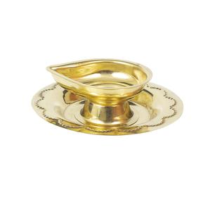 Lampe à huile Diya Pooja pour la décoration de la maison et du bureau | Diya en laiton artisanal pour les cérémonies religieuses Festivals Pooj - Product Image 3