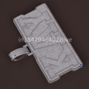 Tendencia 14KT oro blanco alfabético Hip Hop diamante colgante corte laboratorio cultivado diamantes con diseño helado joyería regalo - Product Image 3