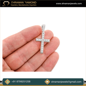 10kt oro sólido estilo Hip Hop Iced Jesus Cruz colgante corte brillante diamantes naturales joyería religiosa regalos con dijes tachuelas - Product Image 4