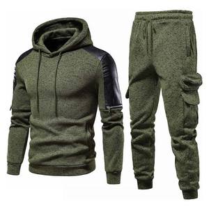 Costume de sport pour homme Streetwear Survêtement Survêtement pour homme Deux pièces Jogger Pantalon de survêtement Ensembles 100% Coton Survêtements Ensembles - Product Image 1