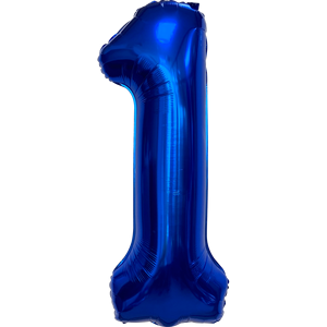 Ballon de fête en forme de cœur numéro 1 bleu foncé 1M N1 8445178028913, sac de 12 pièces - Product Image 1