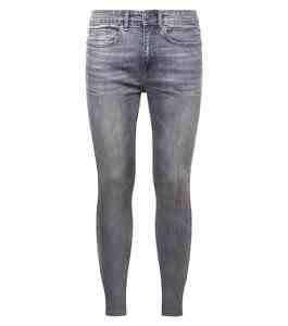 Último Diseño en Jeans para Hombre, Corte Recto, Calidad Premium, Color Gris Oscuro, Cierre de Cremallera, Ajuste Slim, Estilo Desgastado Ligero, Botones en la Parte Media - Product Image 3