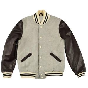 Custom Men's Spring Baseball Bomber Varsity Men Jackets New Wool PU Leather Sleeves CollegeBaseballjacket for men DDP Shipping - Product Image 1