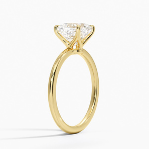Estilo clásico 1ct Cojín Corte Lab Grown Diamond 14K Oro sólido Anillo de compromiso solitario para hombres y mujeres al precio más bajo - Product Image 3