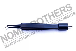 Pinza en ángulo bipolar McPherson reutilizable, estilo americano, 10,5 cm, punta de 0,5mm - Product Image 2