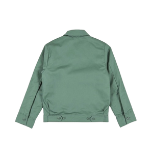 Veste en jean pour homme en toile épaisse de haute qualité, délavée, avec fermeture éclair, broderie imprimée sur le devant, effet vieilli, coupe classique, style urbain - Product Image 2