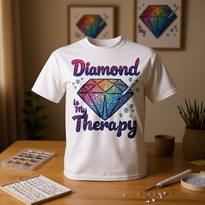 T-shirt Creativa per il Divertimento e la Terapia: Dipingere con i Diamanti è la Mia Terapia - Creatività e Divertimento - Product Image 3