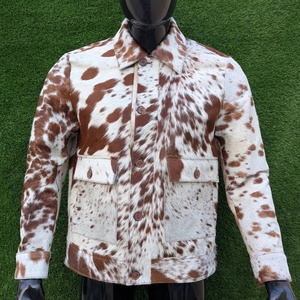 Jacket Hair-On Cowhide Leather Jacket Premium-Handmade Breathable Cow Skin Leather-Natural Hair-Cow Print Winter Jacket - Product Image 4