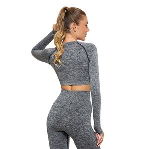 Camiseta Deportiva de Manga Larga para Mujer, con Logotipo Personalizado, 250 g/m², Cuello Redondo, para Entrenamiento en el Gimnasio - Product Image 5