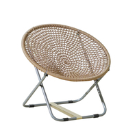 ROPECUBE Chaise d'intérieur et d'extérieur en polyester tissé par corde Chaise pliable Design Moon Chair Chaise paresseuse portable Utilisation de scènes multiples