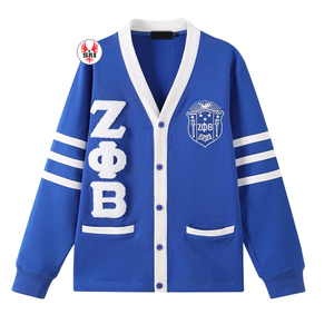Lo último Zeta Phi Beta, suéter de acrílico de lana de diseño personalizado, cárdigan bordado de punto de la Universidad griega, Universidad Griega para mujer - Product Image 1