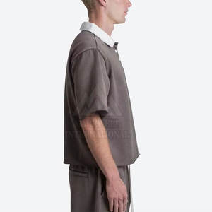 Vente flash Chemises polo pour hommes surdimensionnées Chemises polo pour hommes surdimensionnées sur mesure Chemises polo pour hommes surdimensionnées de couleur unie - Product Image 3