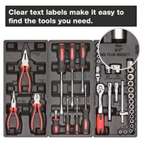 Organisateur de tiroir complet en mousse EPP pour embouts et douilles M3, noir, pour armoire à outils TE01M302, rangement d'atelier