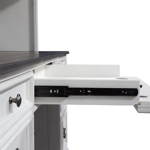 Ensemble de bureau Colburn avec étagère intégrée et plateau en verre tactile LED, bureau d'ordinateur rectangulaire pour le bureau - Product Image 3