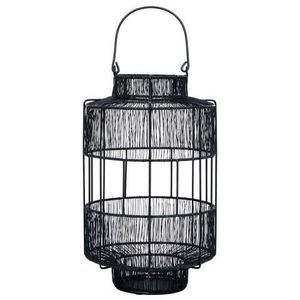 Lanterne en fil de fer avec un design de cage unique pour tenir des bougies chauffe-plat ou des bougies votives dans un décor de salon ou de balcon - Product Image 5