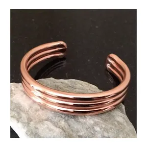 polished Copper <b>kada</b> bangle Bracelets for Women 2024 Trendy Healing Handmade Bracelet Made of Copper Summer Jewelry - Product Image 4