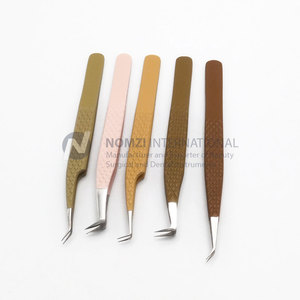 Prix de gros professionnel, extensions de cils en acier inoxydable de haute qualité, couleur chair, pointues, avec revêtement papier et grip diamant - Product Image 3