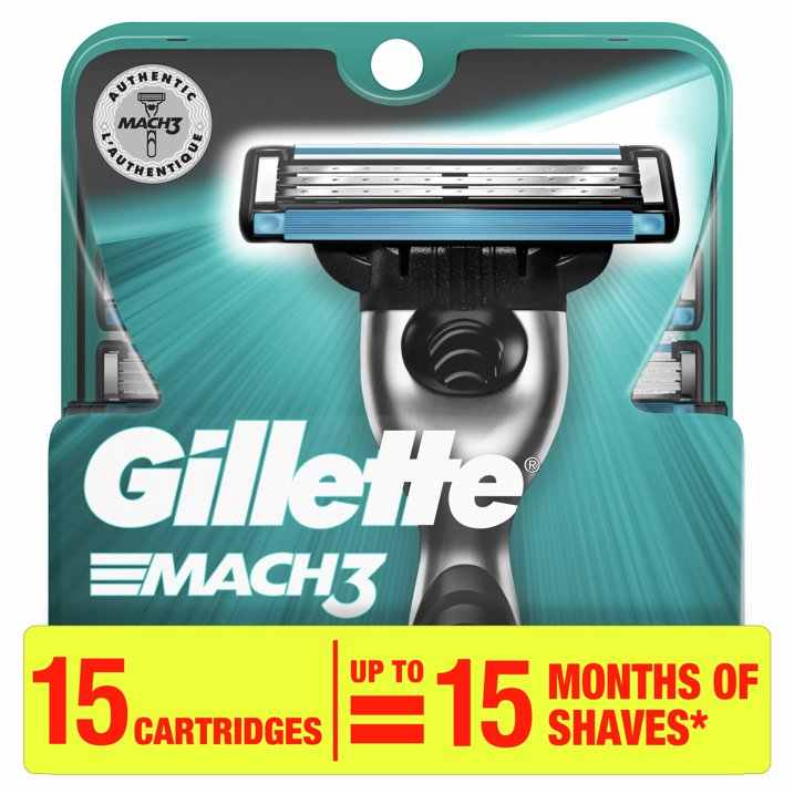 Gillette Mach3 Men's Razor Blades Refill Cartridges 15