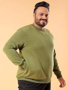 เสื้อสเวตเชิ้ตผู้ชายไซส์ใหญ่ แขนยาว คอวี ผ้าฟลีซ ระบายอากาศ กันลม ซับในอย่างดี เป็นมิตรต่อสิ่งแวดล้อม สวมใส่สบายๆ - Product Image 2