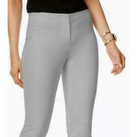 Pantaloni a sigaretta Alfani da donna, taglio corto, vita alta, traspiranti, stile da ufficio, colore grigio, taglie XL e XS - Product Image 2