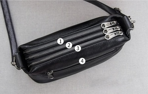 Bolso bandolera unisex de cuero Cierre de cremallera Regalo mediano para uso diario - Product Image 2