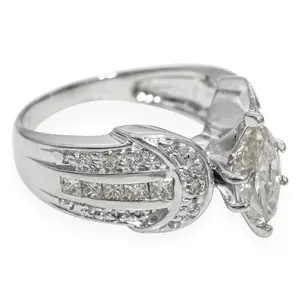 Bague de fiançailles en or blanc 14 carats certifiée IGI, diamant de laboratoire taille brillant, pour mariage, anniversaire, cadeau, or - Product Image 2