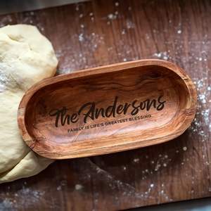 Cuenco de madera grabado grande personalizado tallado a mano nuevo regalo para el hogar regalo del Día del Padre de la madre - Product Image 4