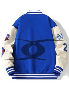 Vente en gros de vestes universitaires 100% laine pour hommes vestes Letterman de baseball personnalisées avec décoration de bouton pour l'hiver - Product Image 2