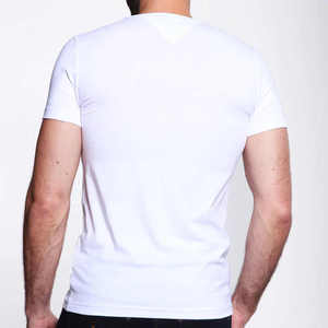 Custom Men's Muscle Slim Fit Gym T-Shirt-Camiseta de fitness en blanco de algodón orgánico para ropa deportiva - Product Image 3