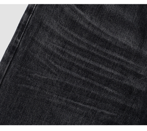 Factory Wholesale Men's Autumn Winter American Style <b>Black</b> Washed Jeans Fashionable Loose Straight Denim Button Pocket Medium - Product Image 5