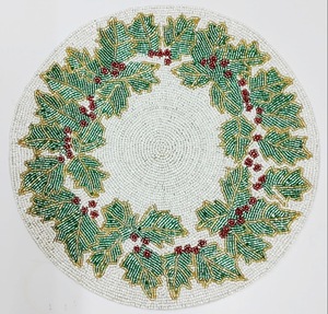 Most Beautiful Beaded Placemat Floral Design Embroidered Placemat Superior Quality Beads Placemat Dining Decoration Beaded <b>Mats</b> - Product Image 3