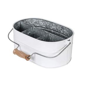 Organisateur de cuisine vintage rustique en acier inoxydable écologique, compatible lave-vaisselle, en forme ovale, avec poignée - Product Image 5