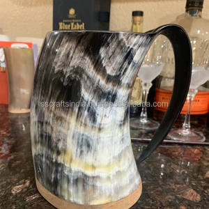 Jarra vikinga de cuerno natural hecha a mano, taza ecológica para cerveza Ale Mead, bebida rústica a granel - Product Image 6