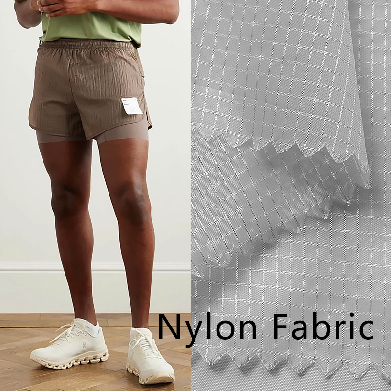 Wholesale Inventory Designer 100% Waterproof Ripstop Nylon Fabric Sportswear Pants Nylon Fabric Free Sample Plaid Nylon Fabric