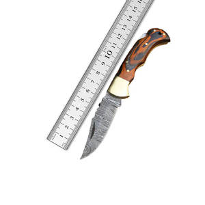 Producto más vendido, cuchillos de caza de plegables de acero de alta calidad Damasco, cuchillo plegable de acero de Damasco con mango de madera de tamaño personalizado - Product Image 1